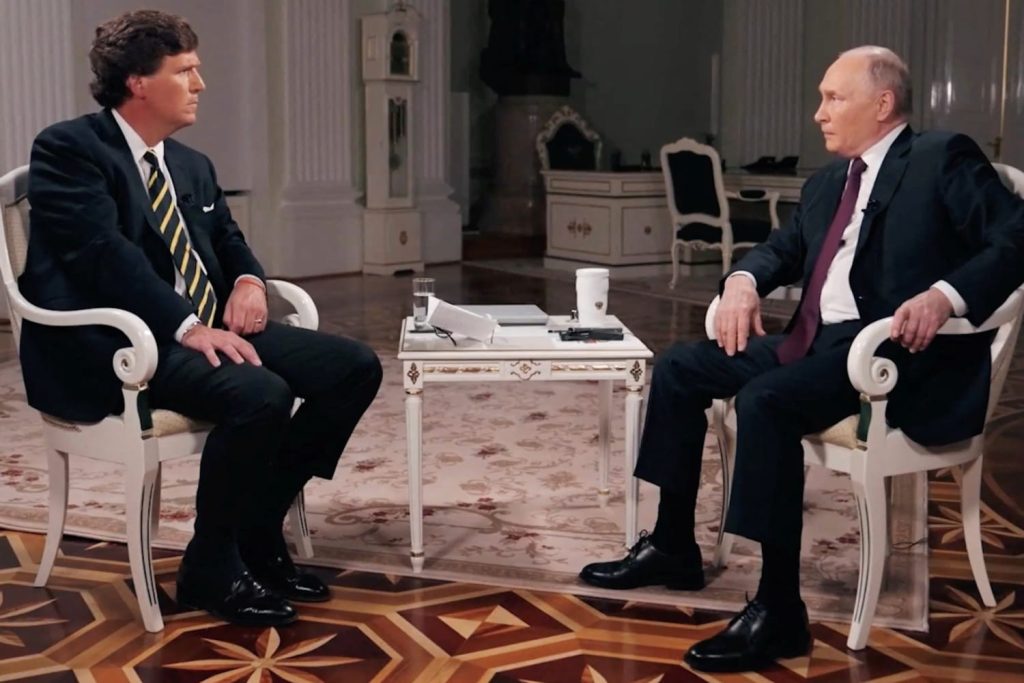 Tucker Carlson interjúja Vlagyimir Putyinnal