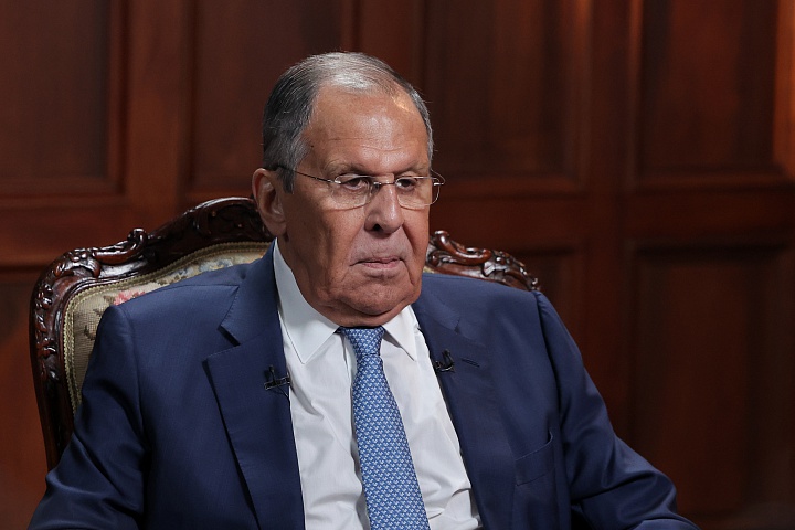 Szergej Lavrov külügyminiszter interjúja az Első Csatorna „Nagy Játszma” című műsorában